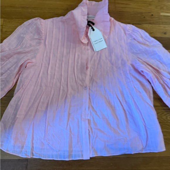 English Factory Light Pink Ruffled Blouse - Picture 1 of 6